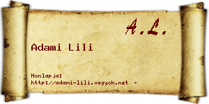 Adami Lili névjegykártya